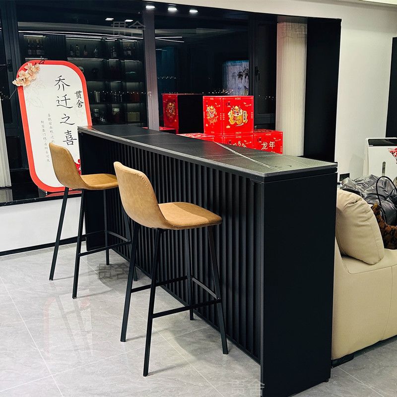 轻奢岩板吧台桌家用客厅厨房边隔断吧台阳台靠墙高端小户型高脚桌