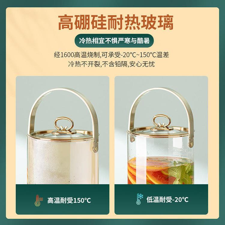 冷水壶带龙头容量用高温凉水壶耐家果茶大壶饮料56.水缸桶果汁玻