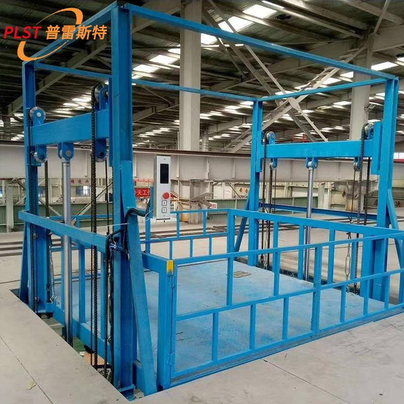 厂房仓库简易固定链条10吨小型两层升降机5米导轨式液压升降货梯