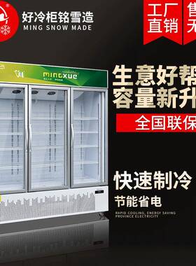 铭雪立式双门风冷冷冻冰淇淋雪糕展示柜陈列柜冰柜冰箱商用保鲜柜