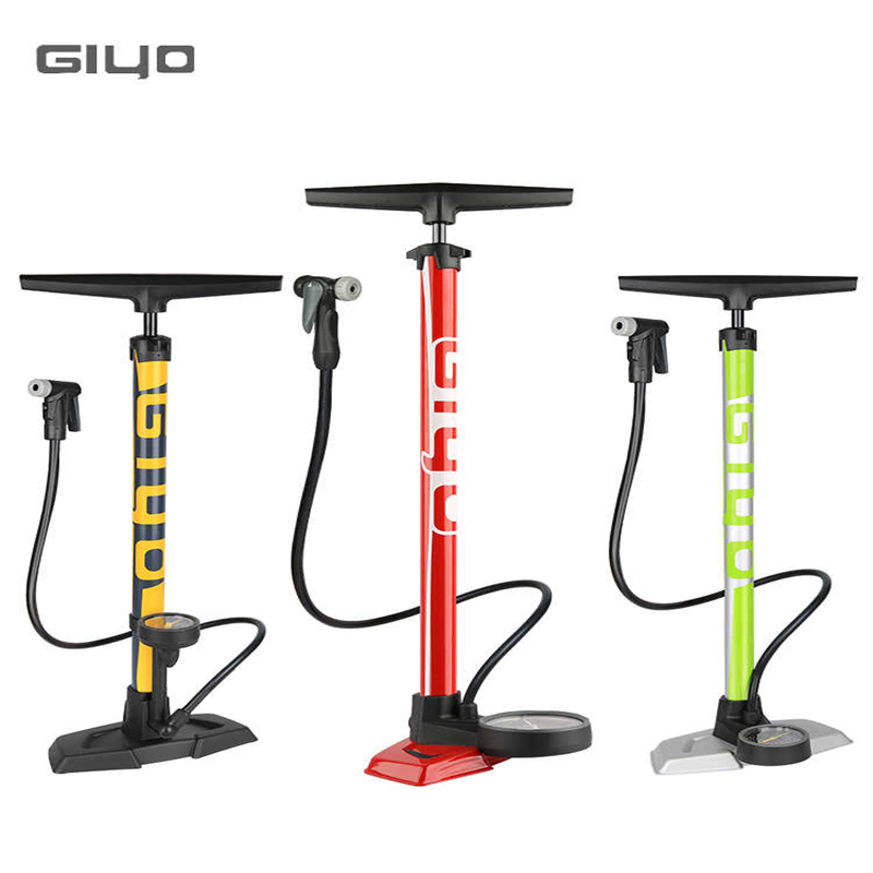 台湾GIYO公路山地自行车大气量家用落地打气筒电动车汽车高压