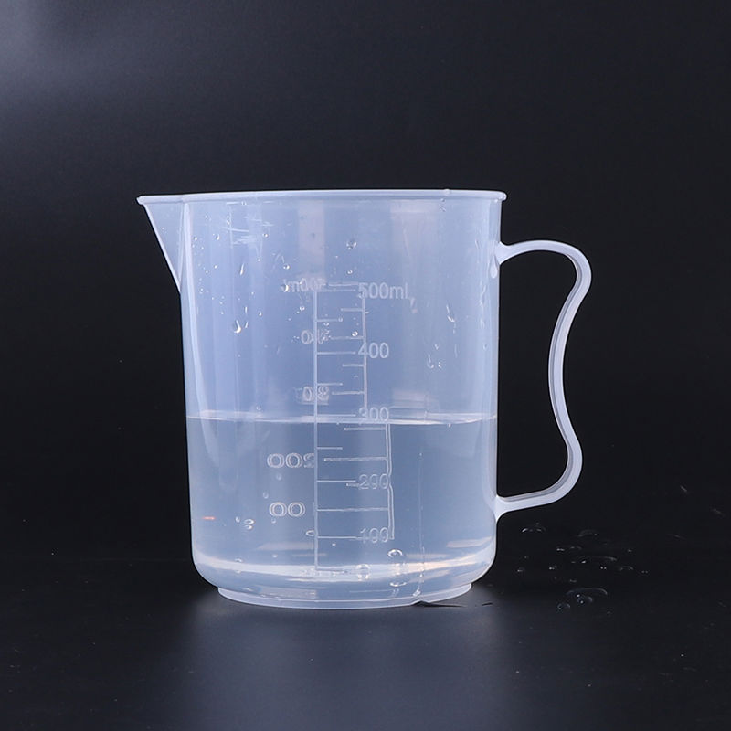 500ml塑料量杯300毫升烧杯100ml250ml带刻度带手柄计量杯1升杯子