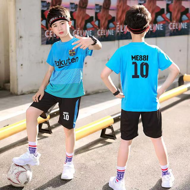男童运动套装夏季2024球服3-15岁帅气速干衣儿童套装足球训练服