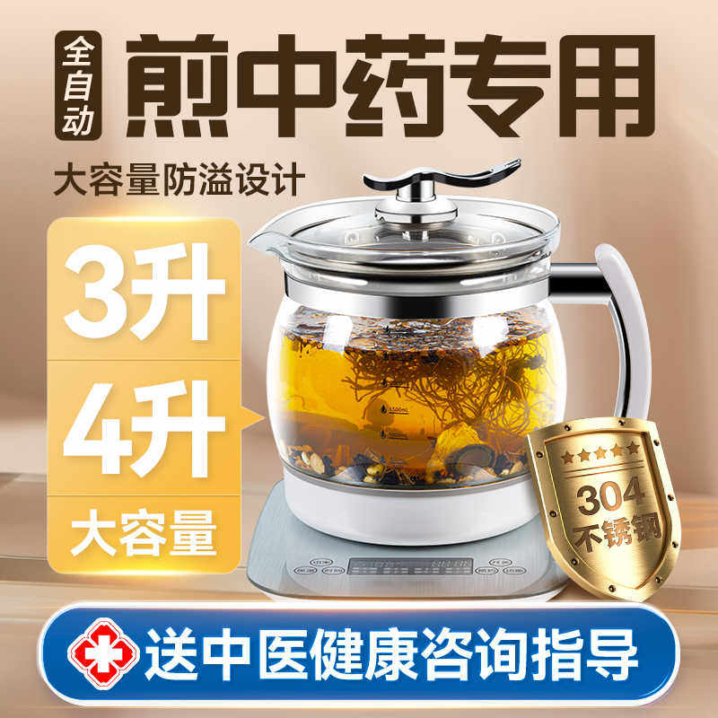 中药电煎壶罐熬药大容量中医煎药壶全自动中药壶家用4升3养生大号