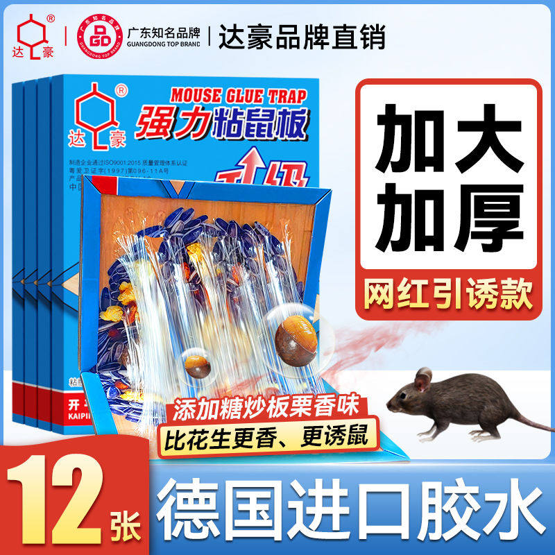 双引诱达豪糖炒板栗味老鼠粘强力粘鼠板胶粘大老鼠贴家用坚果图案