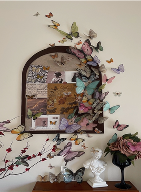 新款pvc立体蝴蝶节配饰卡片花束蝴蝶装饰彩蝶卡片花店配件用品