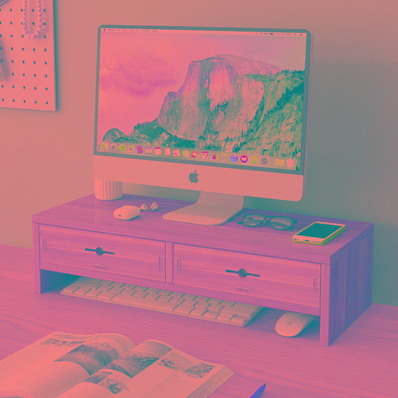 电脑显示器增高架办公室桌面收纳盒置物架子台式屏幕抬高垫高托架