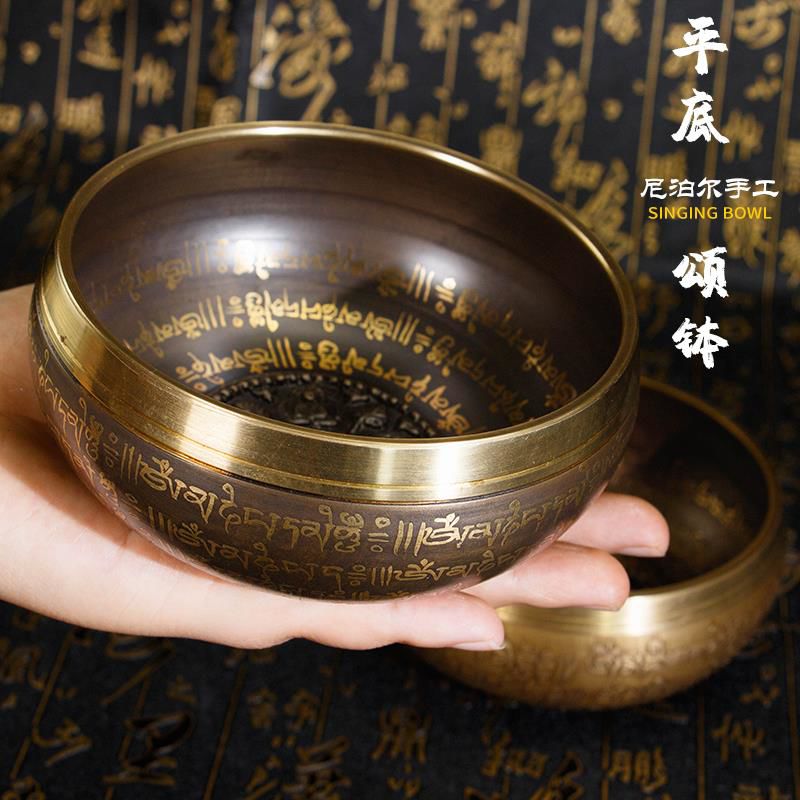 音钵颂钵尼泊尔手工雕刻经文钵静心音波轻疗愈教程篆刻法海佛音碗