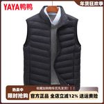 鸭鸭官方短款羽绒马甲男2025冬季新款时尚纯色百搭鸭绒加厚外套潮