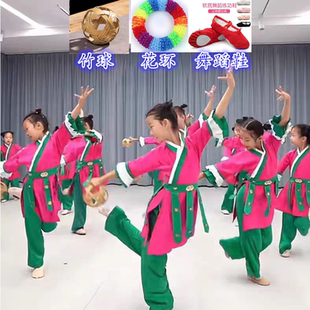 蹴鞠舞蹈服装儿童群舞演出服六一汉服女童宋朝仕女图舞蹈服表演服