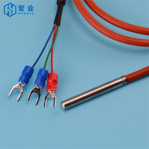 PT100铂热电阻防硅胶线0探头二三四线制wzp-3水5温度传感器