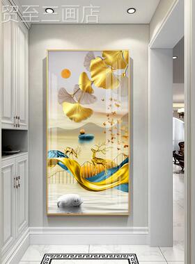 网红玄现代奢装饰画入户道客厅走廊过挂画入户简约竖版玄幻轻墙关