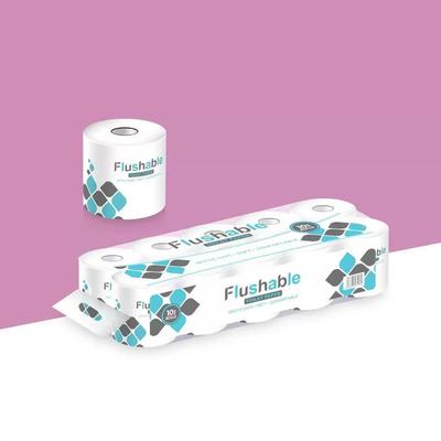 欧标Flushable可冲散卫生纸卷纸纯木浆加厚3层200节压花卷纸80卷