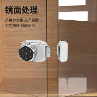 免开孔铝合金双开玻璃门锁密码锁展示柜有框无框猫宠物柜烟酒柜锁