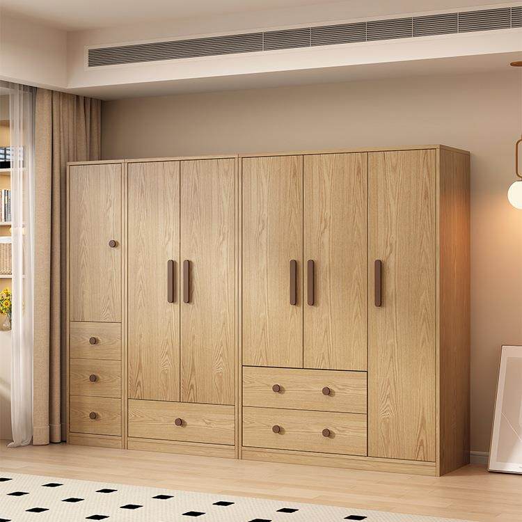 橡木衣柜家用卧室儿2025新F99JSTM7款原木全实木定制子柜童衣橱小