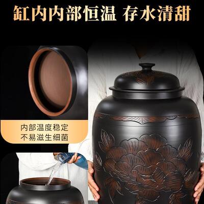 水缸家茶KBJ用用储水建水紫非紫砂道储水陶缸水桶手工