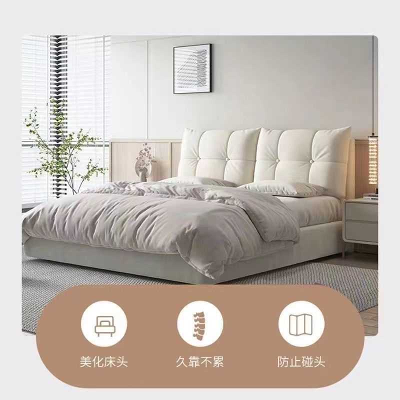 极简奶油风床头软包靠垫加厚靠背抱枕沙发靠背垫可拆洗直销