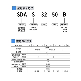 星辰外牙薄型气缸大全SDA-B32/40-5/10/15/20/30/40/50/60/75SDAS