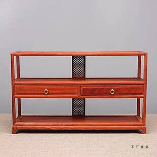 花梨木桌面博古架架子置物架红花梨展示架茶壶茶具实木收纳架中式