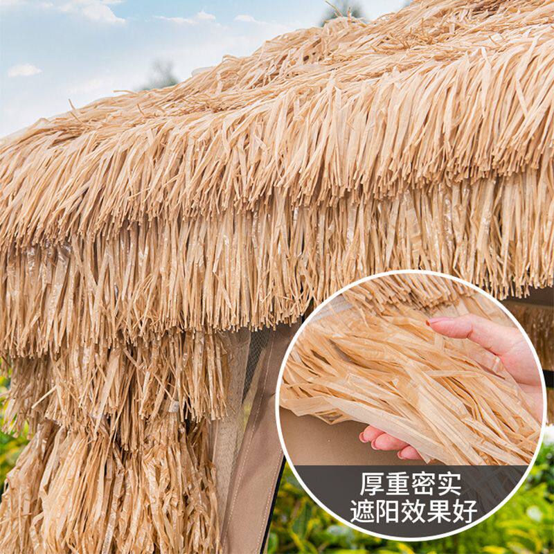 户外遮阳棚仿真茅草农家乐庭院景区帐篷伞摆摊休闲稻草室外凉亭子