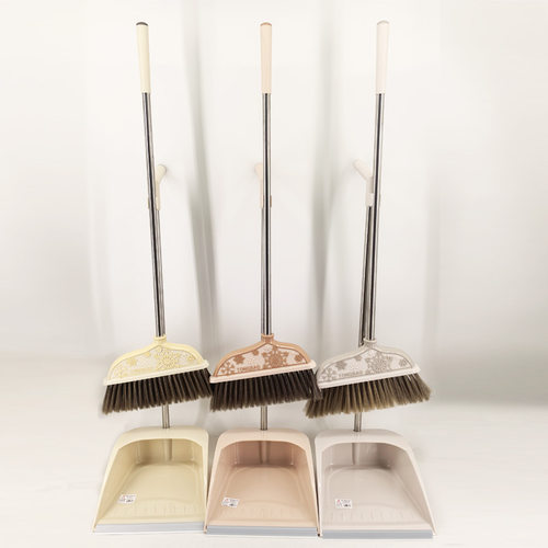 新款扫把簸箕套装组合 塑料不锈钢软毛清洁刷家简约时尚扫帚