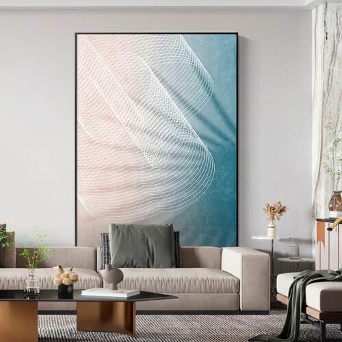 定做现抽代轻奢厅象装正饰画画客沙发背景墙高级感挂画简对门玄关
