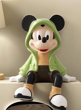 米奇坐姿摆件客厅电视柜装饰入户玄关酒柜高级创意轻奢高档米老鼠