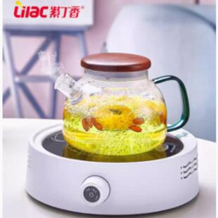 紫丁香高硼硅玻璃凉白开水壶家用泡茶壶围炉明火黑晶炉专用煮茶壶