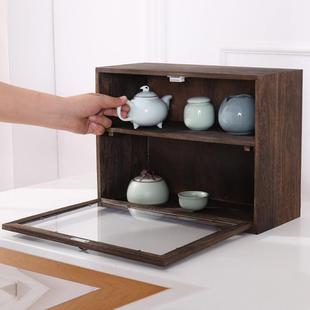 实木紫砂壶展示架防尘茶杯架茶具茶宠博古架茶叶柜桌面置物架茶柜