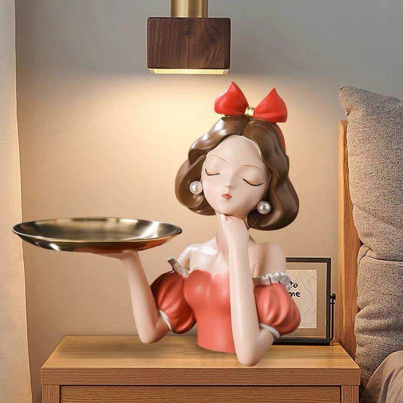 少女白雪在逃公主托 托盘摆件玄关钥匙收纳家居客厅装饰品乔迁礼,家居饰品,装饰摆件,淘宝优惠券,粉丝福利购,淘宝优惠卷