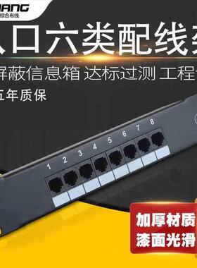 cat.6六类8口网络配线架多媒体信息箱打线型RJ45网线配线架八口