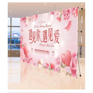 拉网展架折叠桁架户外广告铝合金展示架落地式签名墙海报布背景架