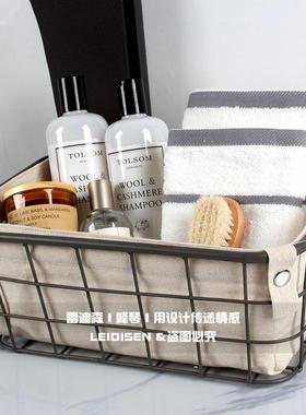 样板房卫生间软装洗衣液毛巾收纳筐套装卫浴室展厅摆件民宿阳台