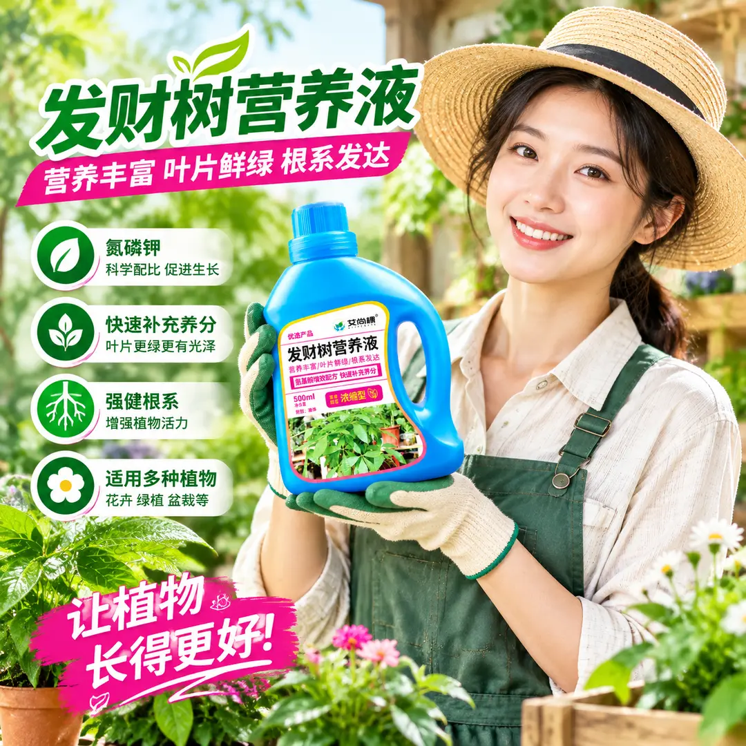 艾尚棵发财树营养液改善黄叶壮苗