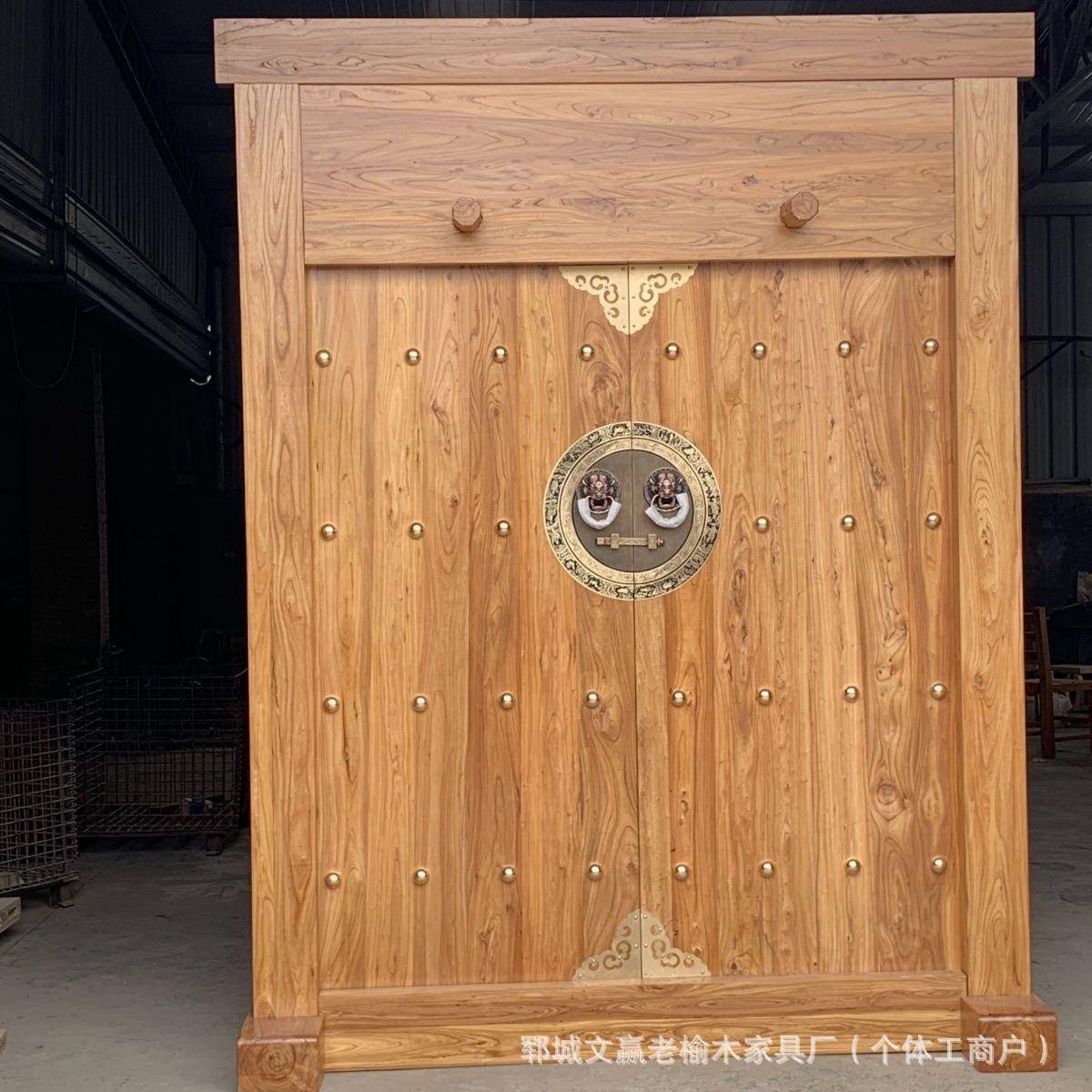 中式仿祠古RCC来榆木大门自建房别墅木双门全实木开门四合院堂大