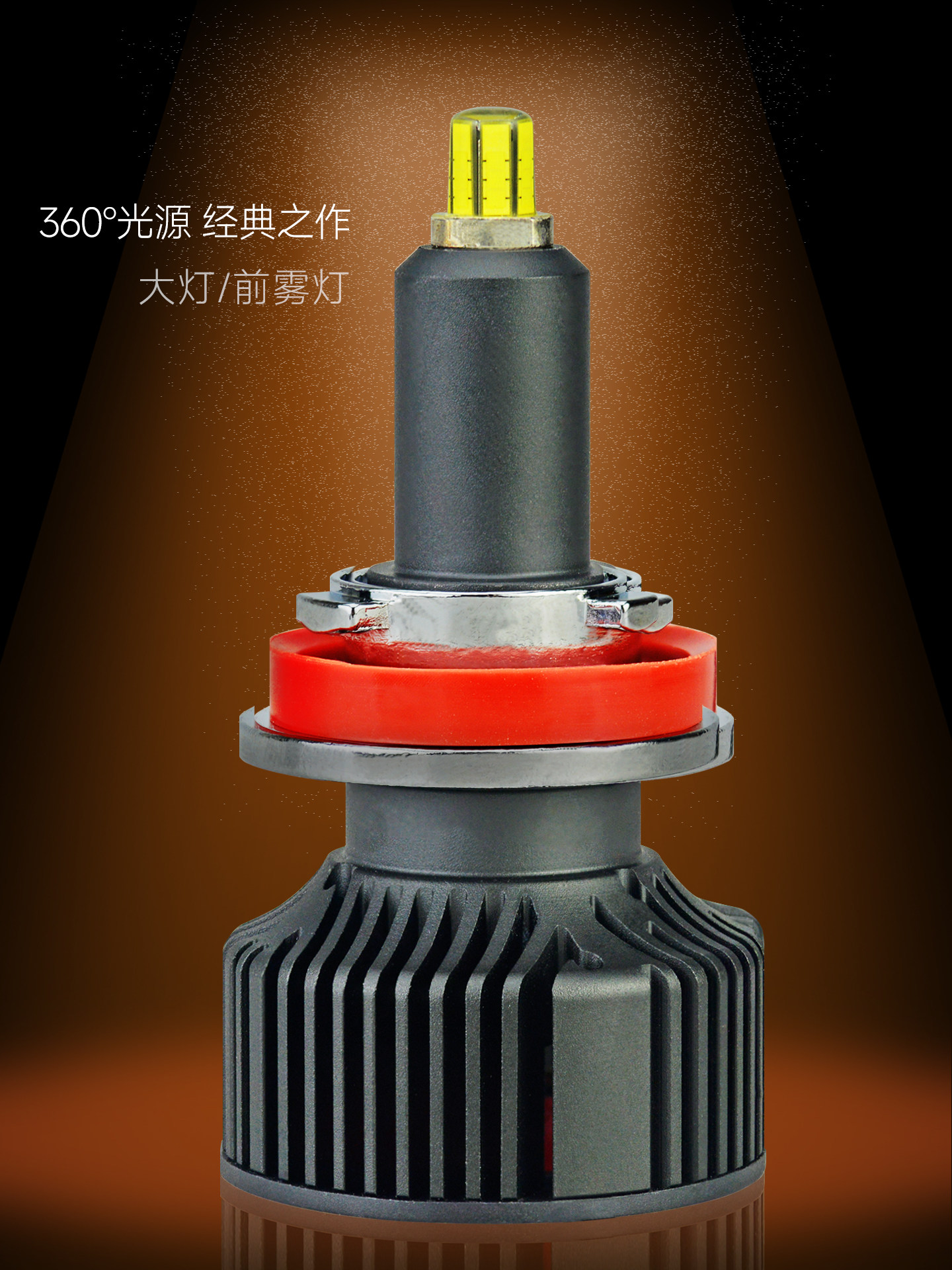 超亮360度LED前雾灯大灯灯泡汽车改装H8 H11防雾灯H7远近光灯H1H9