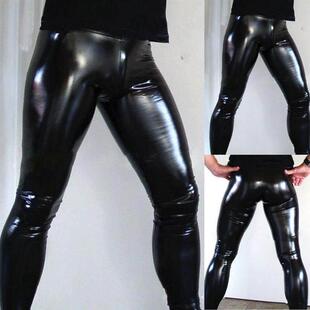 Leggings Leather Slim Pants 漆皮紧身修 Mens 男士 Patent