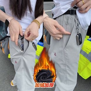 子男生休闲工装 加绒户外登山直筒裤 裤 美式 直播同款 三角长裤 秋冬季