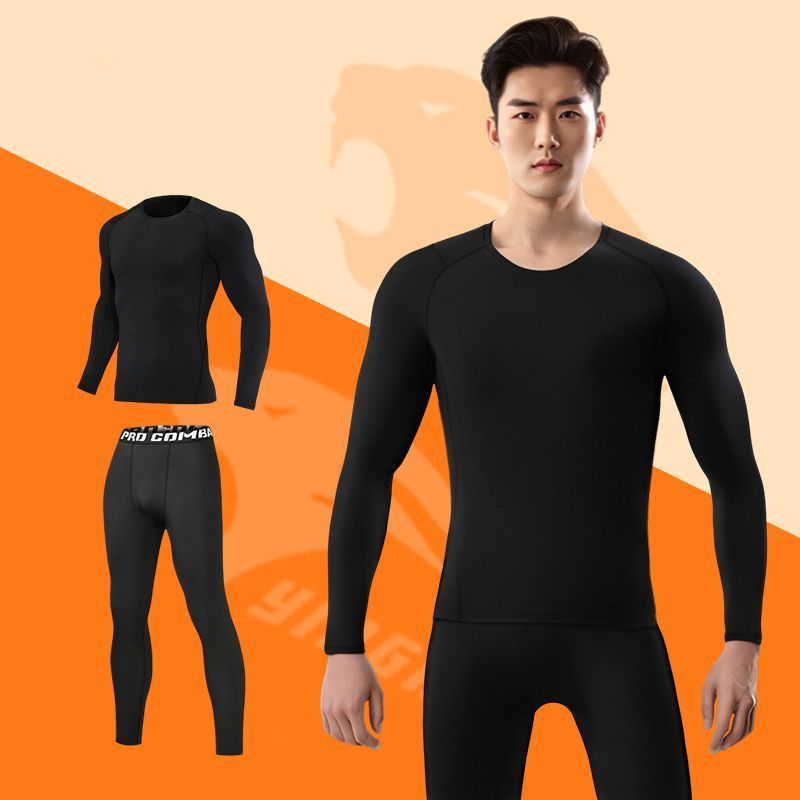 男士跑步速干紧身衣运动内衣篮球贴身高弹裤健身训练服长袖秋