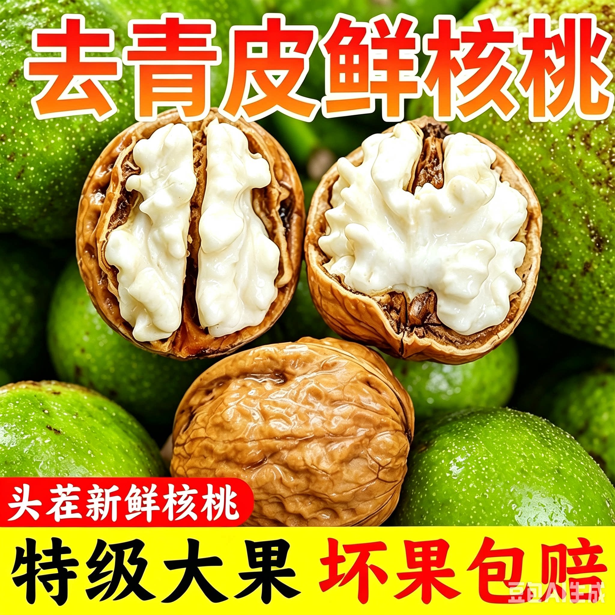 2026年新鲜湿核桃黑桃去青皮