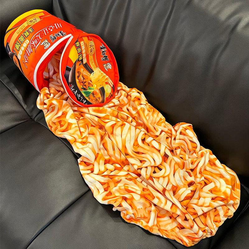 泡面桶毛毯仿真酸菜方便面被子抱枕两用毛绒玩具创意礼物送女朋友,居家布艺,午睡枕,淘宝优惠券,粉丝福利购,淘宝优惠卷