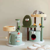 小怪兽猫爬架猫窝猫树一体小型猫架子猫抓柱猫抓板猫咪用品不占地