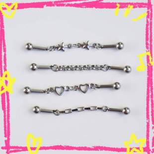 拼接解构星星钢百搭满钻超酷链条可 耳桥灵蛇爱心长度钛螺丝定制