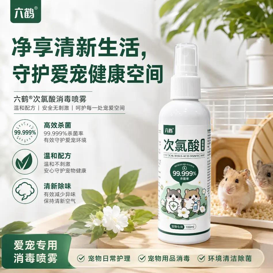 六鹤仓鼠次氯酸消毒喷雾笼子除味