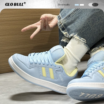 GLO BULL浅蓝色面包鞋女厚底增高秋季款休闲百搭情侣同款低帮板鞋