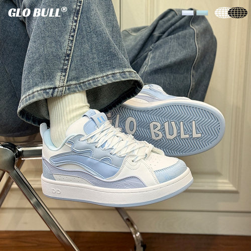 GLO BULL板鞋女款2025新款女款休闲百搭板鞋学生女厚底面包鞋女款