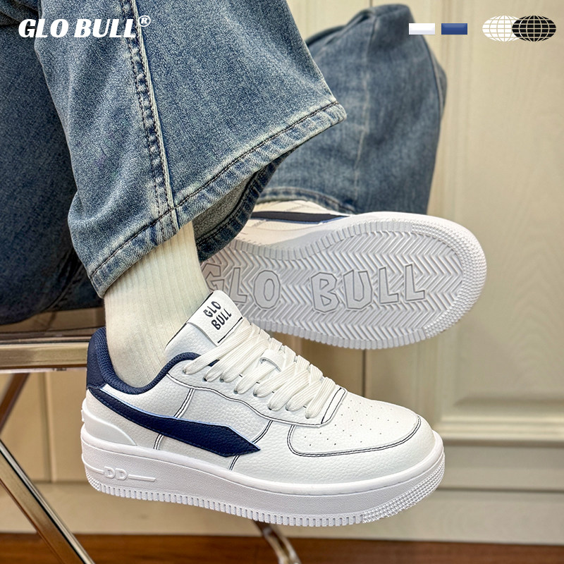 GLO BULL小白鞋情侣同款2025秋冬百搭休闲板鞋厚底增高低帮鞋子女