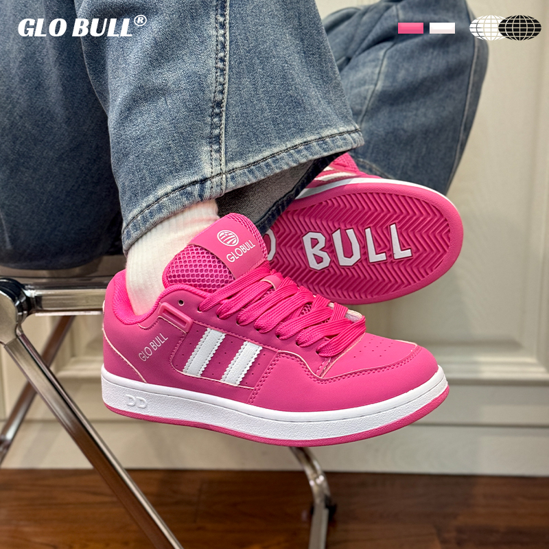 GLO BULL2025夏季新款休闲鞋子玫粉色厚底滑板运动鞋女百搭面包鞋
