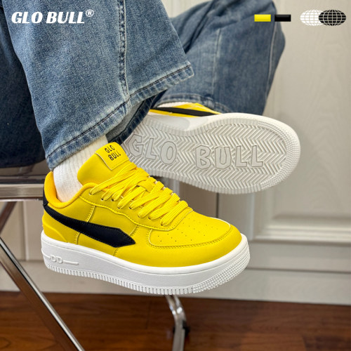 GLO BULL情侣板鞋2025新款秋冬季百搭厚底增高女款休闲黄色运动鞋