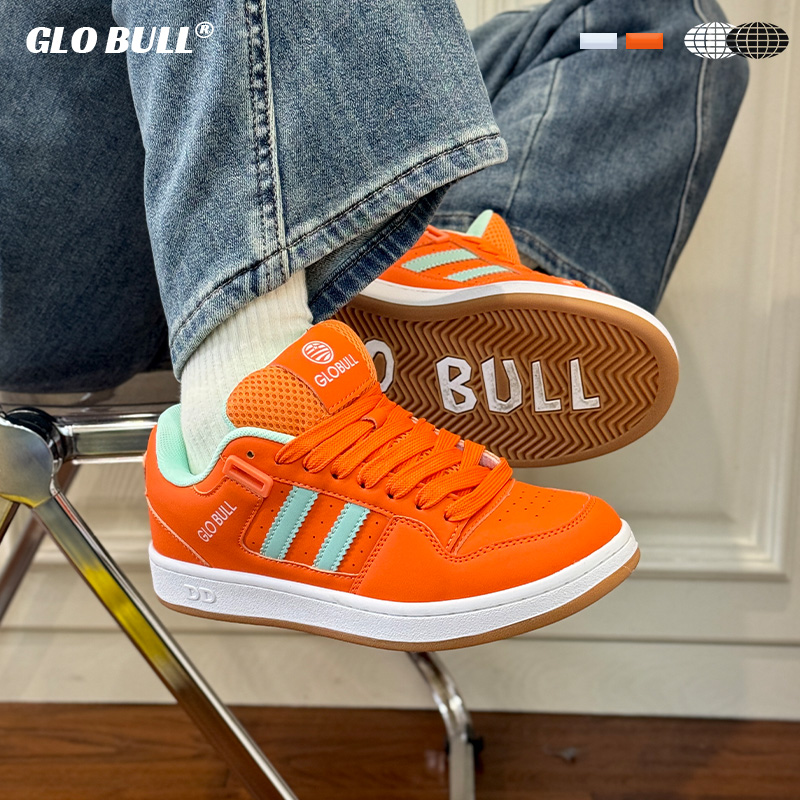 GLO BULL桔色休闲板鞋女生百搭运动鞋个性潮流面包鞋厚底小众女鞋